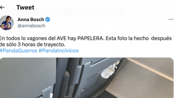 La corresponsal de RTVE Anna Bosch muestra lo que ha visto en un asiento del AVE: en este mundo vivimos