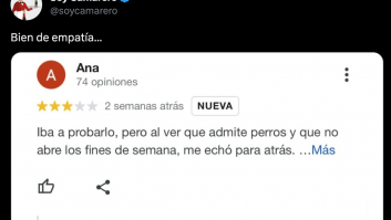Le dejan una mala nota en Google y la respuesta del propietario es para emplatarla