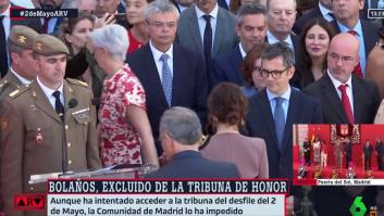 El momento en el que personal de protocolo impide a Bolaños subir a la tribuna