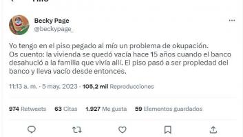 Cuenta en Twitter qué tipo de 'okupas' tiene en el piso de al lado: nadie lo vio venir