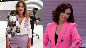 La cara que puso Ayuso cuando vio que Alejandra Jacinto llevaba una blusa con la cara de su hermano