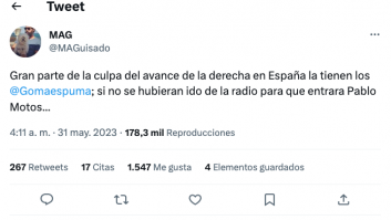 Guillermo Fesser cuenta los me gusta por miles con su reacción a este tuit que menciona a Gomaespuma