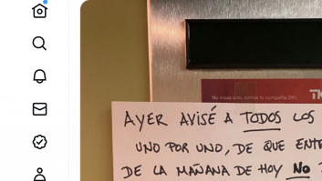 El desagradable percance que ha vivido en su casa le obliga a poner este cartel dirigido a un vecino