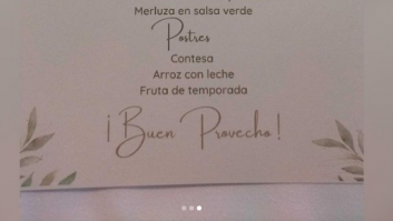 Da 350 euros en la boda de unos amigos de toda la vida y se lía cuando enseña el menú que han puesto