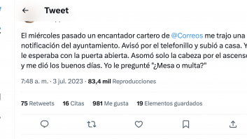 El cartero le lleva una notificación y le cuenta lo que ha vivido por la mañana: el relato estremece