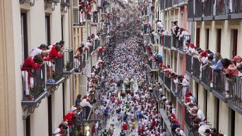 Capta con el móvil la curiosa escena que se ha vivido en uno de los encierros de San Fermín