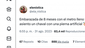 Una mujer embarazada de ocho meses explica lo que le ha pasado en el metro y da para reflexión