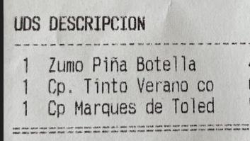 El ticket del 'sablazo' en un bar de Marbella: impresiona, pero no es el único