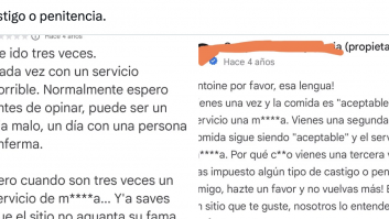 Dice en una reseña que ha ido al restaurante tres veces y el dueño le pega la vacilada del siglo