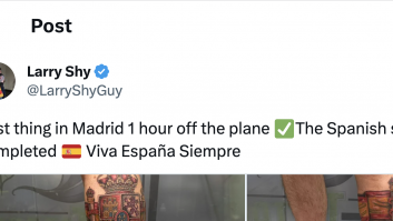 El norteamericano que ama a España se hace un tatuaje más impactante aún que el de El Corte Inglés