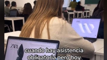 Captan lo que están haciendo muchos alumnos en plena clase: el día lo merece