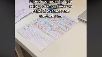 Un profesor solo deja llevar una hoja con anotaciones al examen y la jugada de sus alumnos es de oro