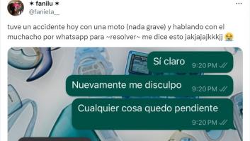 Tiene un accidente de tráfico y el mensaje de WhatsApp que le manda el otro conductor es increíble