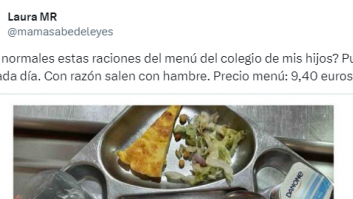 La denuncia de una madre por lo que le dan a sus hijos en el comedor escolar: paga 9,40 euros al día