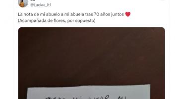 La nota que su abuelo le ha dejado a su abuela: más de 25.000 'me gusta' y una lección en mayúsculas