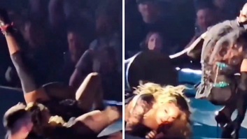 Madonna sufre una caída durante un concierto y lo apaña como la diva que es