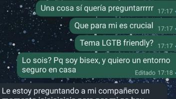 Quiere alquilar un piso, explica que es bisexual y la respuesta que recibe es impropia del siglo XXI