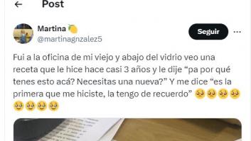 Acude a la oficina de su padre y se encuentra una antigua receta médica: el motivo es una maravilla