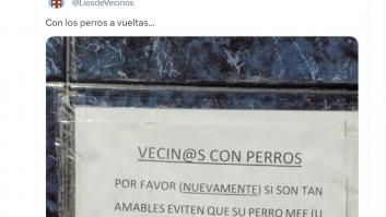 El perro del vecino hace sus necesidades junto a su puerta y él se desquita con ese memorable cartel