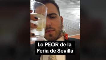 Muestra, con ironía, la realidad al terminar la noche en la Feria de Abril: dice que es lo peor