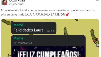 La felicita por WhatsApp con un GIF y se da cuenta de un detalle que le hace estallar de risa