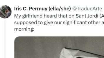 El idioma le juega una mala pasada al regalar a su novia por Sant Jordi