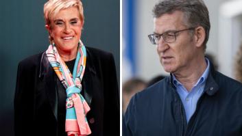 La reacción de Chelo García-Cortés cuando le preguntan por Feijóo es para reproducirla en bucle