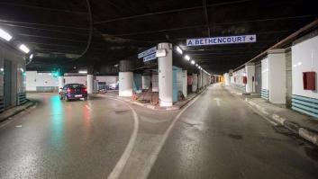 Un incendio obliga a cerrar el túnel de Azca en el Paseo de la Castellana de Madrid