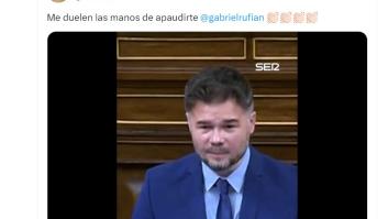 El minuto de Rufián contra Vox que arrasa: 13.000 'me gusta' y 300.000 reproducciones