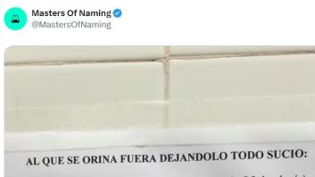 Este cartel visto en los baños de un hospital resurge y vuelve a provocar el aplauso general