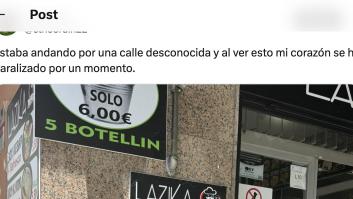 Se encuentra este cartel en la puerta de un bar de Vallecas y no puede evitar sacarle una foto