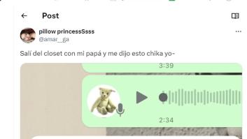 Hace público que es homosexual y la respuesta de su padre por WhatsApp es para leerla y leerla
