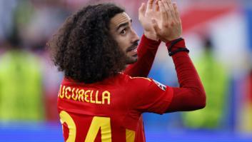 Marc Cucurella, desmelenado en el terreno de juego y con baile viral