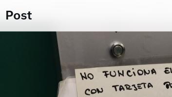Colocan este cartel para avisar de que no funciona el pago con tarjeta y el motivo que dan es espléndido