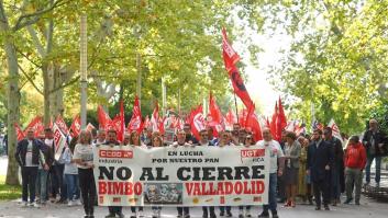 Protestas en Valladolid contra el cierre de Bimbo que dejaría a "200 familias sin pan"
