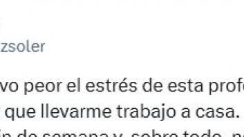 Una profesora alega por la carga de su profesión y muchos docentes salen en masa