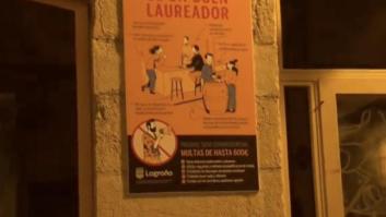 Revuelo por el cartel que han colocado en una de las calles más famosas de Logroño