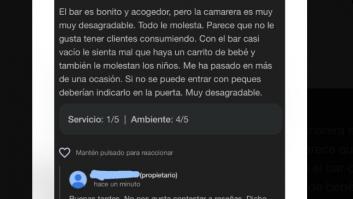 Se queja de que le han tratado mal en un bar por ir con niños y la respuesta del dueño monta un alboroto