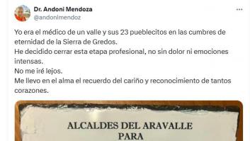 El emocionante regalo que le han hecho varios alcaldes a un médico rural de la sierra de Gredos