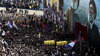 Beirut marcha con ira y luto en el funeral de Nasrallah bajo el rugido de aviones israelíes