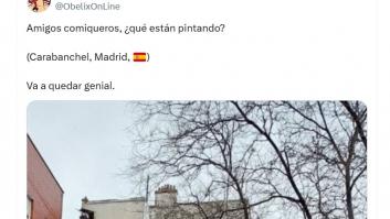 Se fija en lo que están pintando en un edificio de Carabanchel: para muchos, insuperable