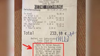 Va a un bar en Berlín y este es el mensaje que recibe impreso en el ticket: ver para creer