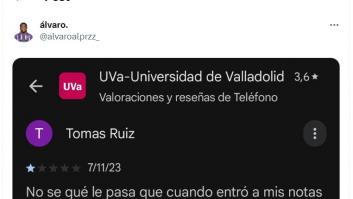 Escribe esta opinión sobre la app de la universidad y decenas de miles de personas se rinden ante él