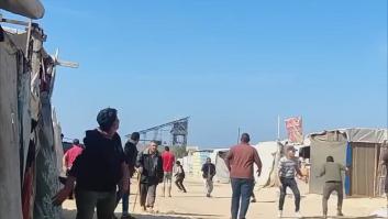 Graban el impacto de un misil de Israel en un campamento de refugiados de Gaza