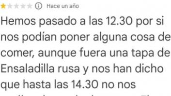Le pone una estrella por no darle de comer aun estando la cocina cerrada: la respuesta del dueño, de cinco
