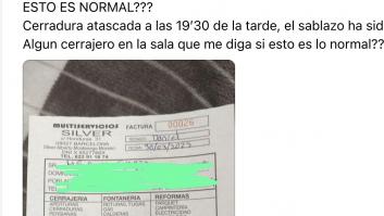 Pregunta si es normal lo que le ha cobrado el cerrajero: "El sablazo ha sido impresionante"