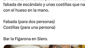 Le cobran 13 euros por un menú del día en Asturias: enseña la comida y media España no da crédito