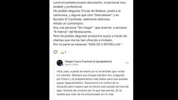 El dueño de un restaurante arrasa al contar lo que le ha pasado ahora con una persona que hace dos años les aplaudió así