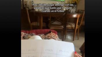 Hace un bingo para adivinar todo lo que va a decir su novio durante un partido de fútbol: pleno total