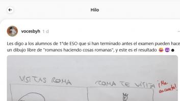 Un profesor pide a sus alumnos que dibujen "romanos haciendo cosas romanas" y lo que hace uno es de matrícula
